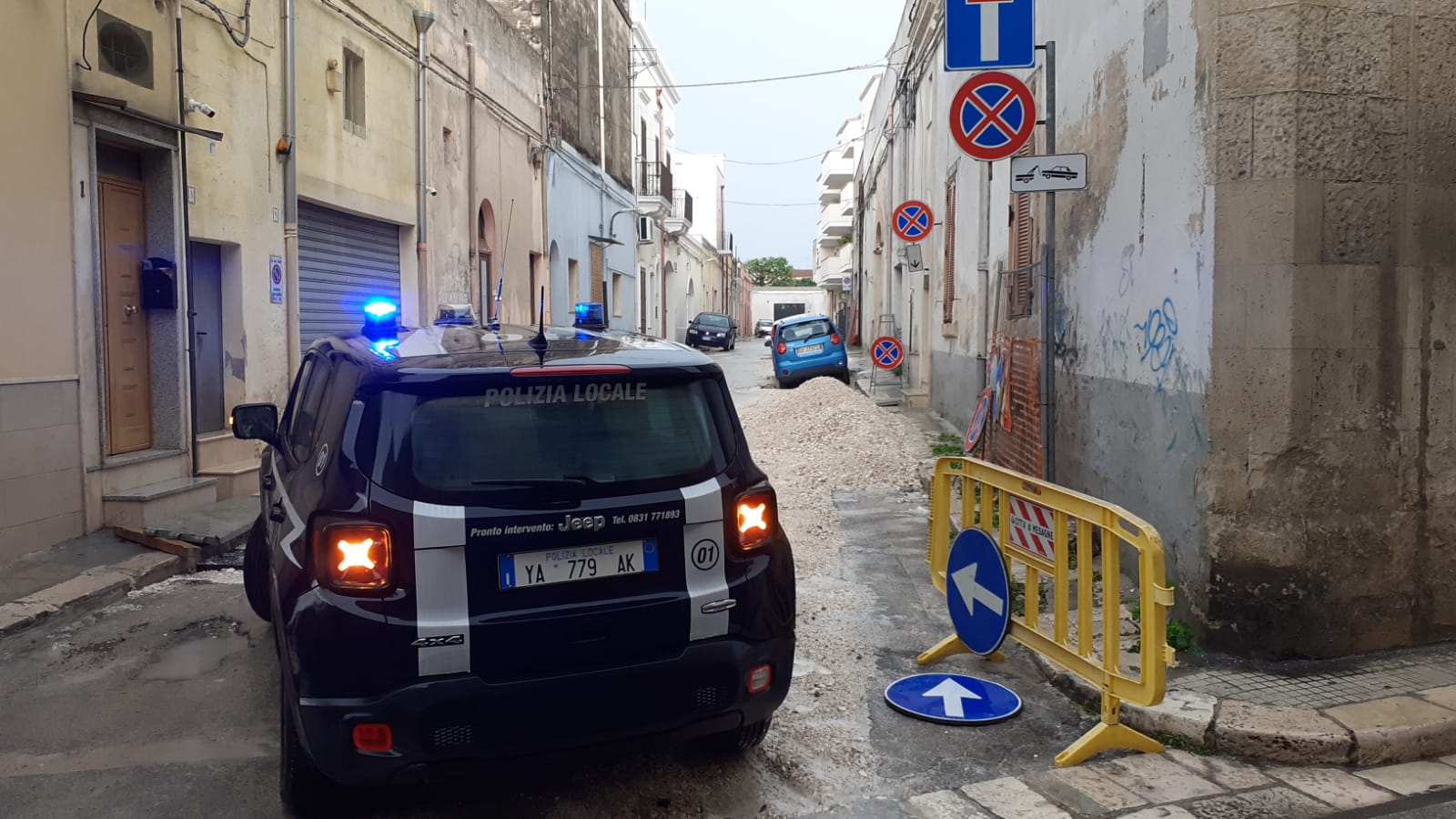 polizia locale su cantiere perrino donato