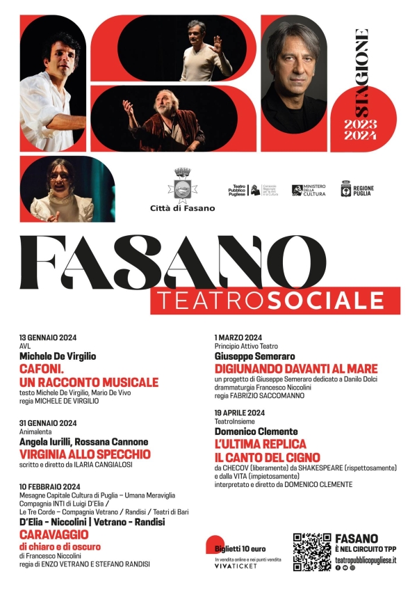 Parte sabato 13 gennaio la stagione TPP al Teatro Sociale di Fasano