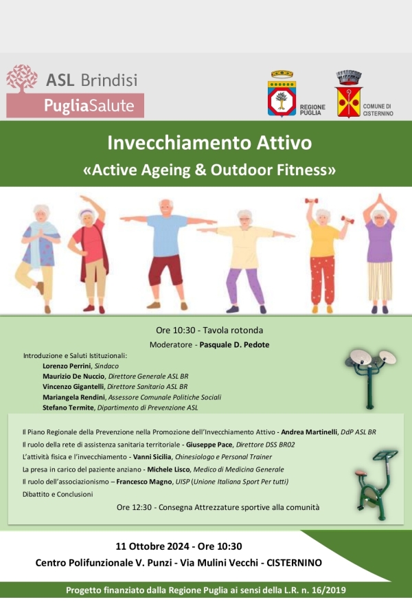 Active ageing &amp; Outdoor fitness”, l&#039;11 ottobre a Cisternino