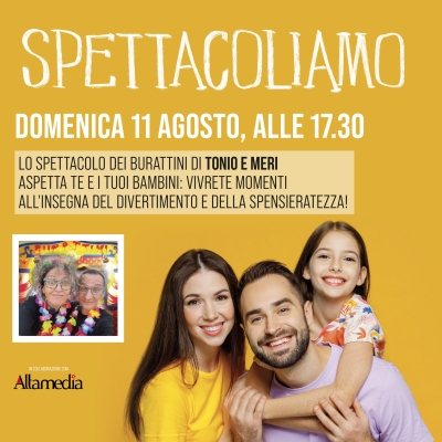 A Mesagne spettacolo di burattini con Tonio e Meri, oggi pomeriggio al centro commerciale AppiAnticA