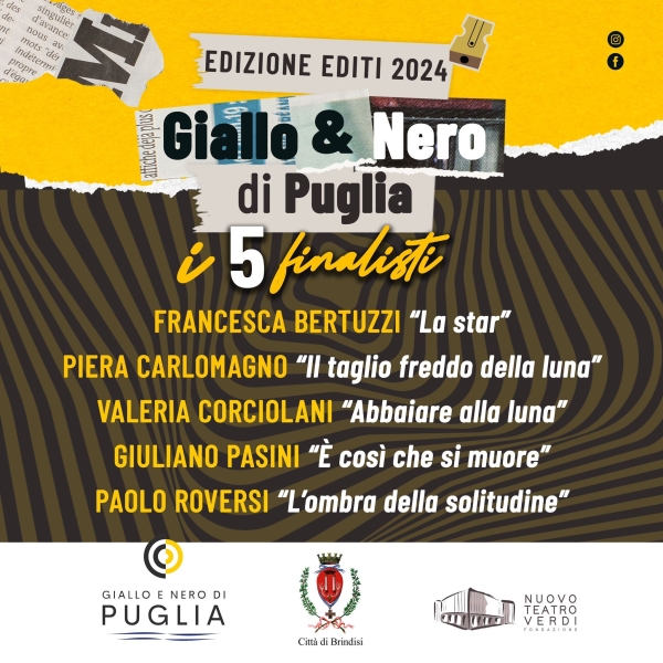 I CINQUE FINALISTI DEL FESTIVAL “GIALLO E NERO DI PUGLIA 2024”