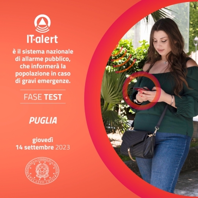 It-Alert, al via test del nuovo sistema  di allarme pubblico in Puglia