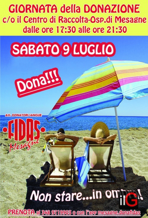 Fidas Mesagne: sabato donazione di sangue