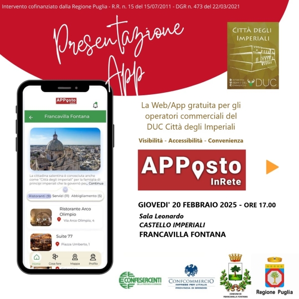 Presentazione della Nuova App Gratuita per gli Operatori Commerciali del DUC &quot;Città degli Imperiali&quot;