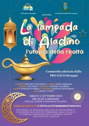 MesagnEstate sabato 2 settembre, nell’atrio del Comune in scena “La lampada di Aladino”