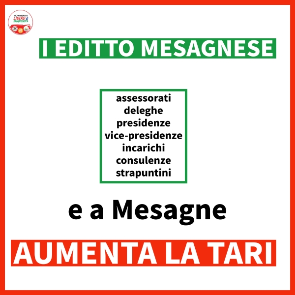 Movimento Libero &amp; progressista. A Mesagne aumenta la Tari