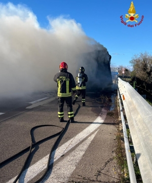 A fuoco un articolato sulla statale