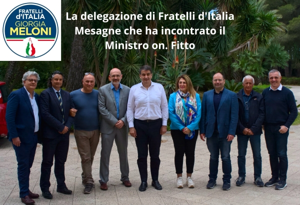 Fratelli d&#039;Italia Mesagne incontra l&#039;on. le Fitto