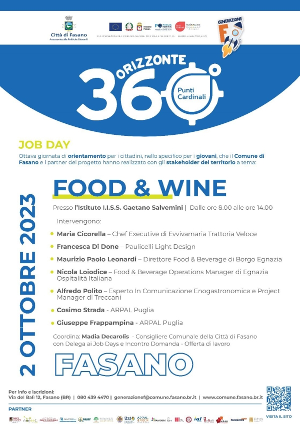 Politiche giovanili, Food &amp; Wine al centro dell’ottavo job day