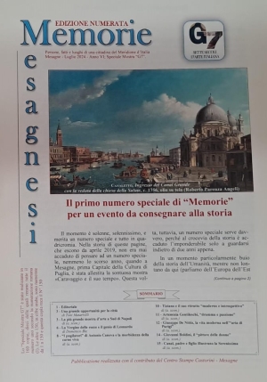 E&#039; in edicola il numero speciale numerato di Memorie Mesagnesi sulla mostra «G7: Sette secoli di arte italiana»