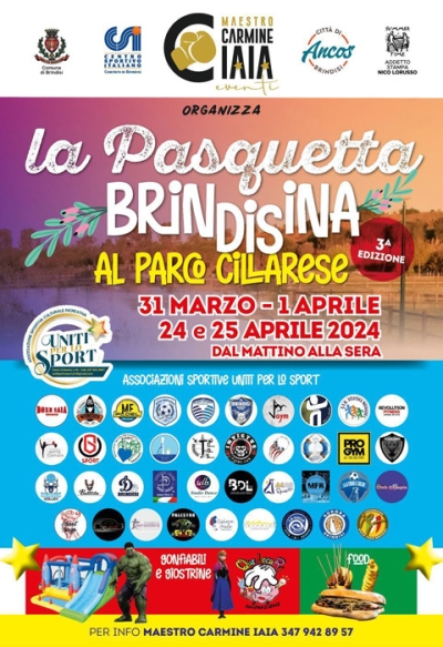 Presentata la III Edizione de &quot;La Pasquetta Brindisina&quot; doppio appuntamento si parte il 31 marzo ed 1 aprile e si replica con l&#039;aggiunta delle 44 associazioni