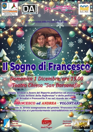 Oria, domenica 1° dicembre la terza edizione de &quot;Il Sogno di Francesco&quot;