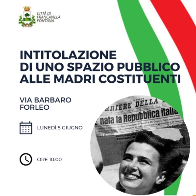 Intitolazione di uno spazio pubblico alle Madri Costituenti