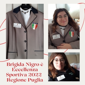 La Regione Puglia nomina Brigida Nigro &quot;Eccellenza sportiva 2022&quot;