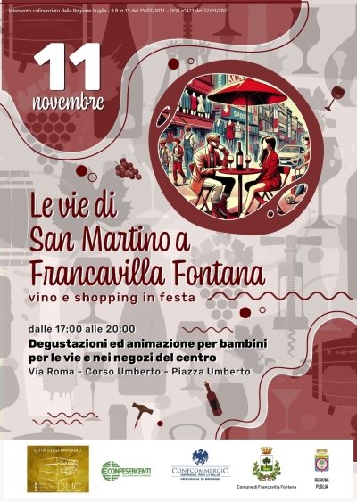 “Le vie di San Martino a Francavilla Fontana”, manifestazione promossa dal DUC Città degli Imperiali