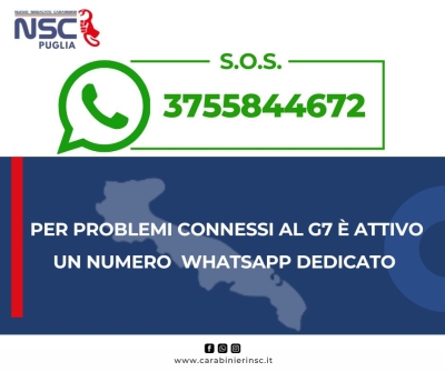 G7, Nuovo Sindacato Carabinieri: «Attivato numero di emergenza, pronti a vigilare sulle condizioni di lavoro»