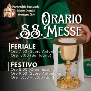 Mesagne. Orario delle messe a Mater Domini