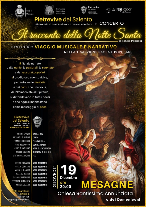 La Chiesa della Santissima Annunziata di Mesagne ospita “Il racconto della Notte Santa”