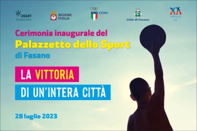 Tutto pronto per l’inaugurazione del Palazzetto dello Sport di Fasano