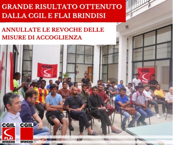 Diritto all&#039;accoglienza salvo per 5 lavoratori, Cgil e Flai intervengono ottenendo la revoca delle espulsione