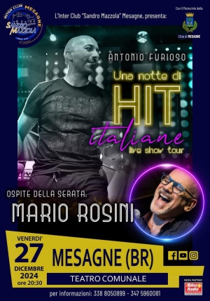 Una notte di hit italiane, musica dal vivo al teatro comunale di Mesagne venerdì 27 dicembre