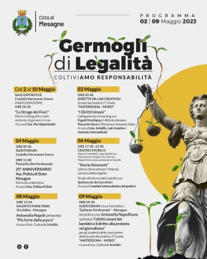 Germogli di legalità, gli appuntamenti della prima decade di maggio