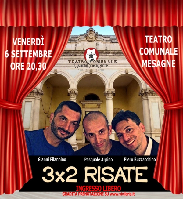 A Mesagne: “3 x 2 risate”, venerdì 6 settembre uno spettacolo teatrale per ricordare llaria Scianaro