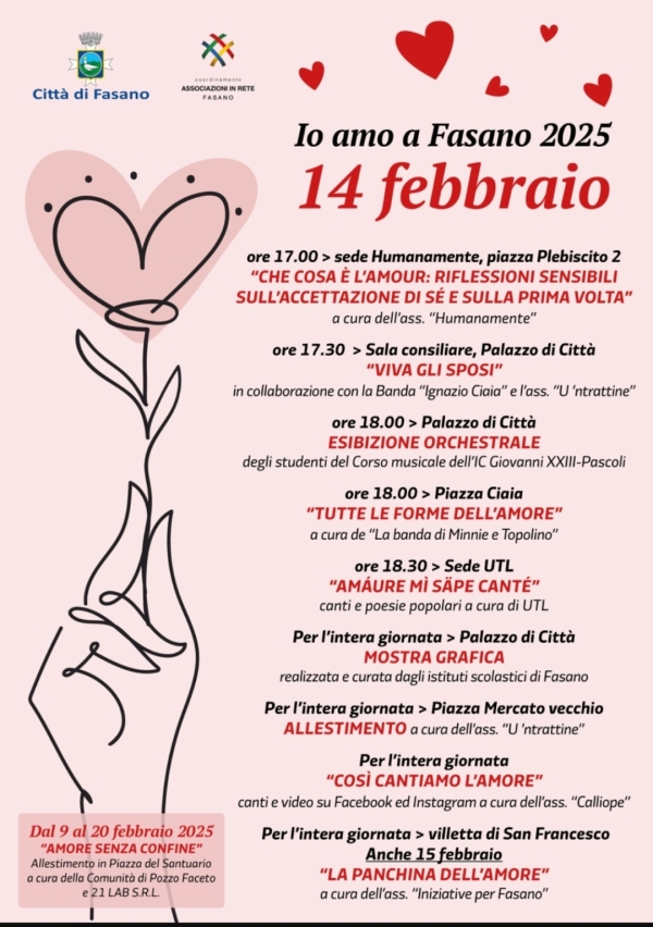 Fasano celebra l&#039;amore in tutte le sue forme con  &quot;Io amo a Fasano 2025&quot;