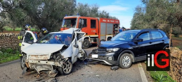 Mesagne. Incidente stradale sulla provinciale per San Pancrazio, 3 i feriti