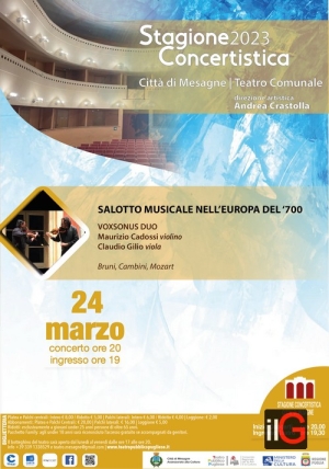 Stagione concertistica Città Mesagne, venerdì 24 marzo Voxsonus Duo in concerto