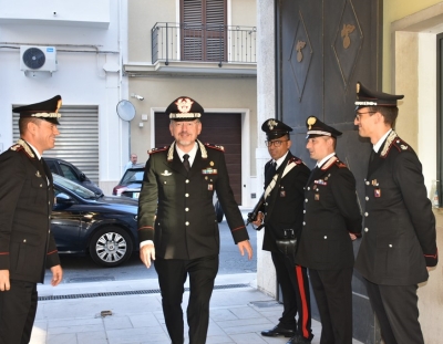 Visita del Comandante della Legione Carabinieri “Puglia”, Generale di Divisione Stefano SPAGNOL, al Comando Provinciale di Brindisi