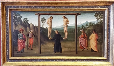 Raffaello, Il miracolo degli impiccati (olio su tavola 36,5 x 62,5), custodito nel museo nazionale di Palazzo reale a Pisa (Lungarno Antonio Pacinotti)