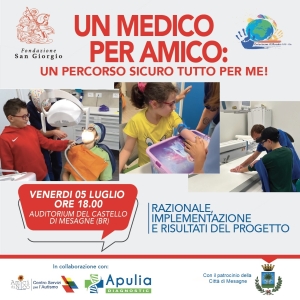 “UN MEDICO PER AMICO: UN PERCORSO SICURO TUTTO PER ME”!  VENERDI 05 LUGLIO A MESAGNE