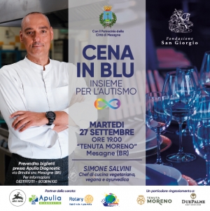 Mesagne. Partecipa anche tu alla “CENA IN BLU – INSIEME PER L’AUTISMO”