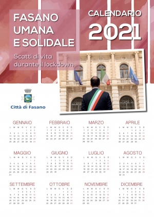 “Fasano unita e solidale”, i mesi difficili del lockdown raccontati nel calendario 2021