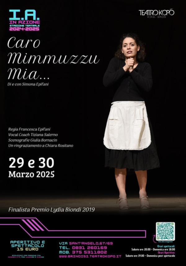 &quot;Caro Mimmuzzu Mia...&quot; in scena al Teatro Kopó di Brindisi il 29 e 30 marzo 2025