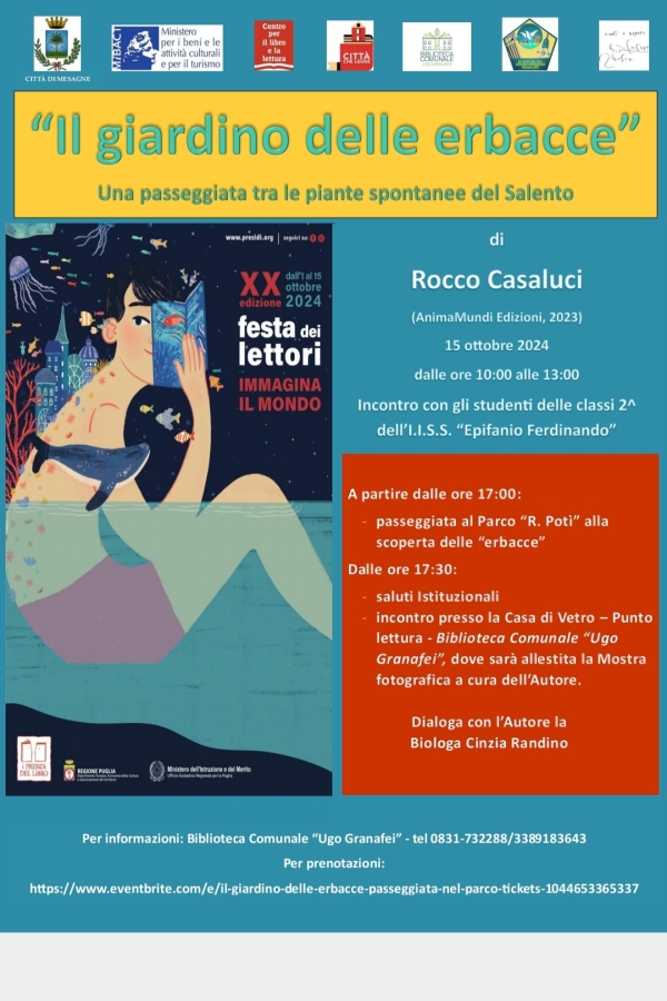 &quot;Festa dei lettori” a Mesagne, martedì 15 ottobre l’incontro con il fotografo Rocco Casaluci