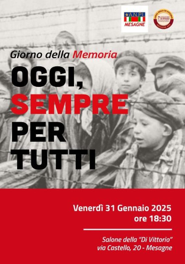 MESAGNE. IL GIORNO DELLA MEMORIA: OGGI, SEMPRE, PER TUTTI