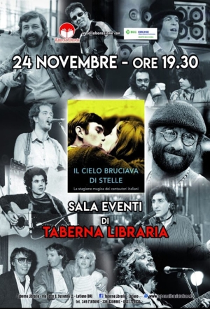 Taberna Libraria di Latiano, DOMANI l&#039;evento &quot;Il cielo bruciava di stelle&quot; nuovo format musical-culturale