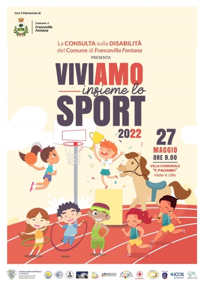 Venerdì 27 maggio dalle 9.00 appuntamento con “Viviamo insieme lo Sport”