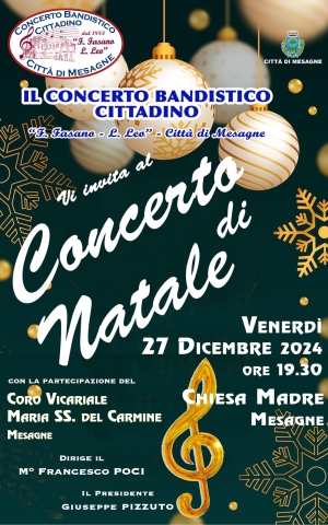 Domani a Mesagne il Concerto di Natale vicariale in chiesa madre