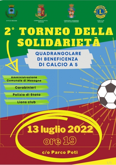 Torneo della solidarietà al Parco Potì: mercoledì 13 luglio la seconda edizione