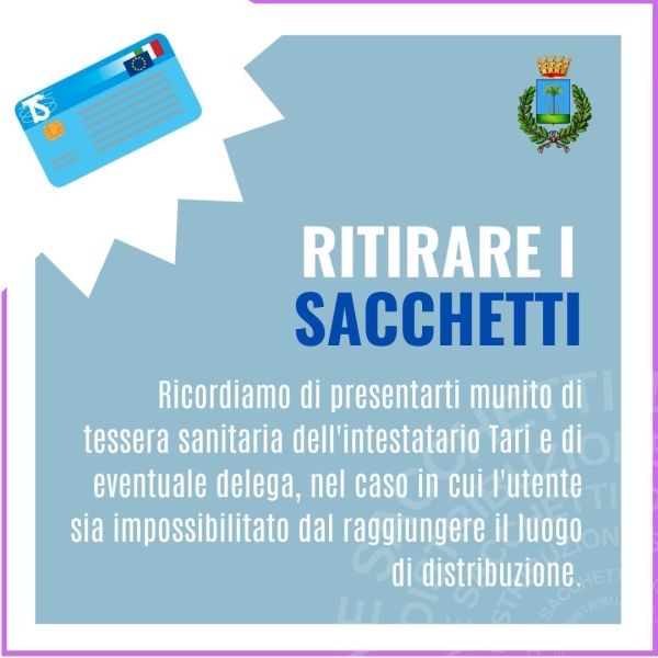 Mesagne. Ritiro sacchetti spazzatura