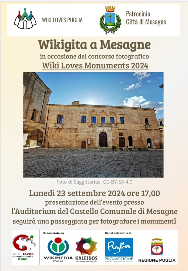 Wikigita a Mesagne, al Castello la presentazione del concorso fotografico internazionale