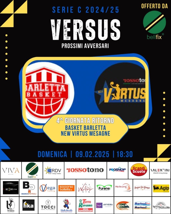 Rossotono Mesagne VERSUS Basket Barletta