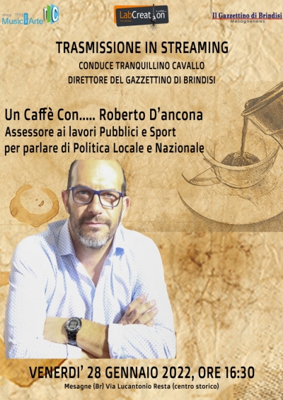 &quot;Un caffé con...&quot; l&#039;assessore ai LL. PP. di Mesagne, Roberto D&#039;Ancona