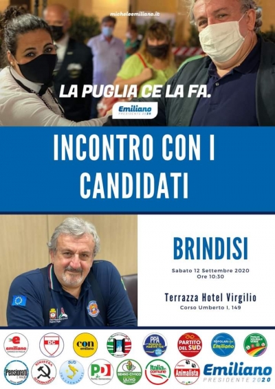 Il presidente Emiliano presenta i candidati brindisini