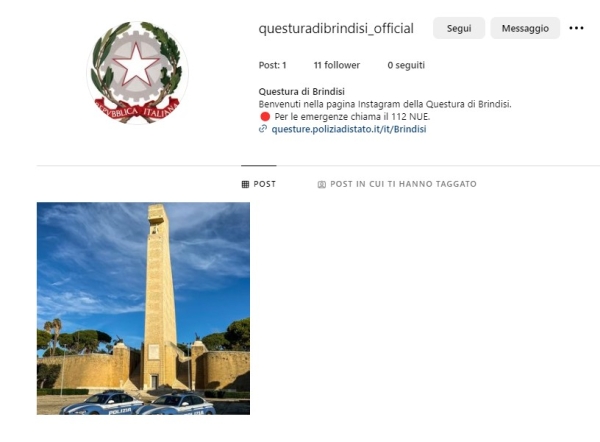 La Polizia di Brindisi è su Instagram