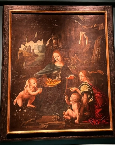 : Leonardo da Vinci e collaboratore, La Vergine delle rocce (versione Cheramy) (c. 1485-1490), olio su tavola trasferita su tela, Collezione privata.