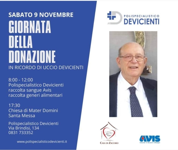 Giornata della Donazione in memoria del dott. Uccio Devicienti